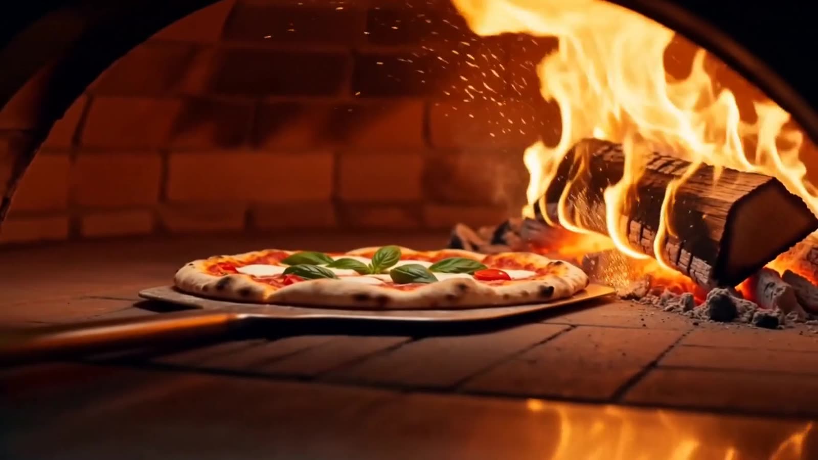Frische Margherita-Pizza im Holzofen der Trattoria Sole d'Oro